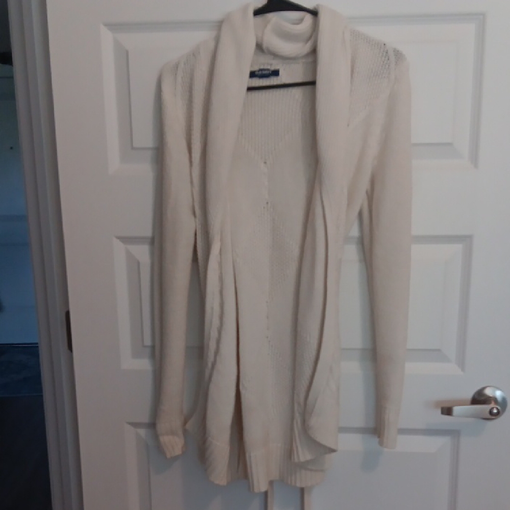 Old Navy Cream Open-Front Draped Cardigan